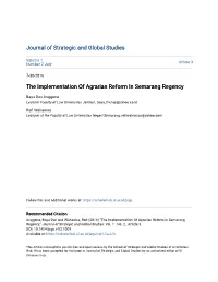 The Implementation of Agrarian Reform in Semarang Regency