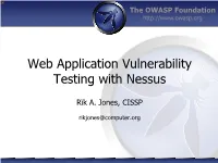Web Application Vulnerability Testing with Nessus