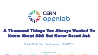 CERN SSO. Identity Provider