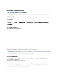 Changes in Land Use in the Imbabura Valley of Ecuador