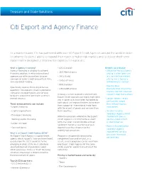 Citi Export and Agency Finance