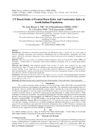 CT Based Study of Frontal Horn Ratio and Ventricular Index in South Indian Population