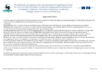 Detailed Draft Conclusions on the Representation of Animal Species from Res