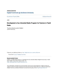 Development of an Adventist Radio Program for Farmers in Tamil Nadu