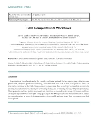 FAIR Computational Workflows
