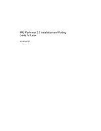 IRIS Performer 2.3 Installation and Porting Guide for Linux