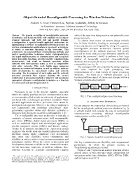 Object-Oriented Reconfigurable Processing for Wireless Networks Andrew A