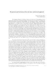 The Present and the History of the Own Time: an Historical Approach