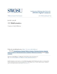 13. Mathematics University of Central Oklahoma