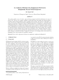 An Analysis of Division-Wise Employment Patterns in Bangladesh
