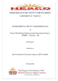 EIA) of Power Distribution Enhancement Investment Project (PDEIP) – Tranche – III