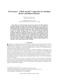 Eurolaunch – a DLR and SSC Cooperation for Sounding Rocket and Balloon Missions