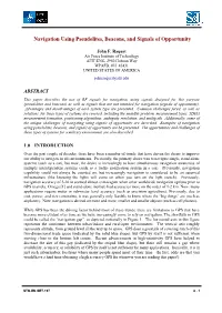 Navigation Using Pseudolites, Beacons, and Signals of Opportunity