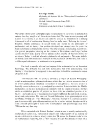 Penelope Maddy Defending the Axioms: on the Philosophical Foundations of Set Theory
