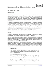 Responses to Several Hebrew Related Items