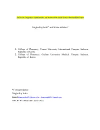 Salts in Organic Synthesis: an Overview and Their Diversified Use