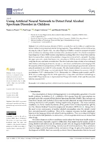 Using Artificial Neural Network to Detect Fetal Alcohol Spectrum