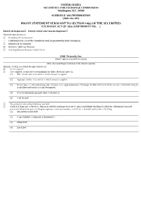 PROXY STATEMENT PURSUANT to SECTION 14(A) of the SECURITIES EXCHANGE ACT of 1934 (AMENDMENT NO