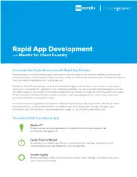 Rapid App Development with Mendix for Cloud Foundry™