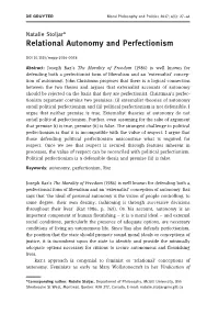 Relational Autonomy and Perfectionism