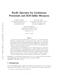 Ruelle Operator for Continuous Potentials and DLR-Gibbs Measures