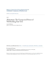 Abstention: the Unexpected Power of Withholding Your Vote, 43 Conn