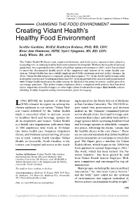 Creating Vidant Health's Healthy Food Environment