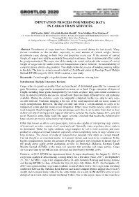 Imputation Process for Missing Data in Cargo Train Services