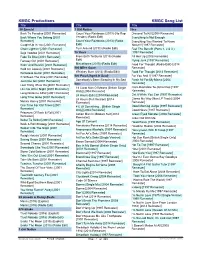 KMGC Productions KMGC Song List
