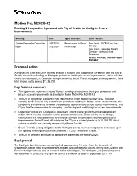 Motion No. M2020-02 Funding & Cooperative Agreement with City of Seattle for Northgate Access Improvements