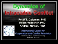 Navigating the Landscape of Conflict: Applications of Dynamical Systems Theory to Addressing Protracted Conflict