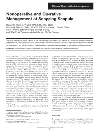 Nonoperative and Operative Management of Snapping Scapula