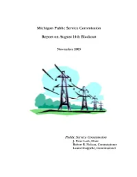 Report on Aug. '03 Blackout