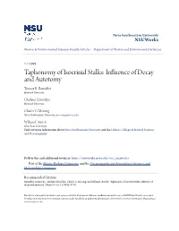 Taphonomy of Isocrinid Stalks: Influence of Decay and Autotomy Tomasz K