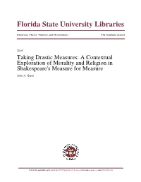 A Contextual Exploration of Morality and Religion in Shakespeare's Measure for Measure John A