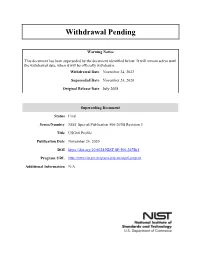 A Profile for Ipv6 in the U.S. Government – Version 1.0