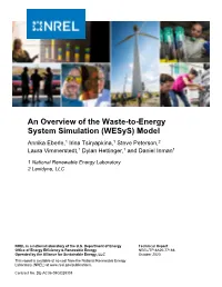 An Overview of the Waste-To-Energy System Simulation (Wesys) Model