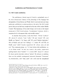 Assibilation and Palatalisation in Cornish
