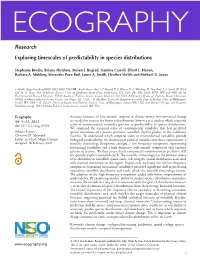 Exploring Timescales of Predictability in Species Distributions