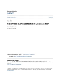Fine-Grained Emotion Detection in Microblog Text
