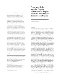 Franz Von Koller and the Enigma of the Bronze Tripod from the Real