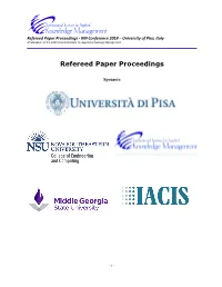 KM2018 Conference Refereed Paper Proceedings