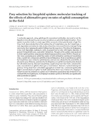 Molecular Tracking of the Effects of Alternative Prey on Rates of Aphid Consumption in the Field