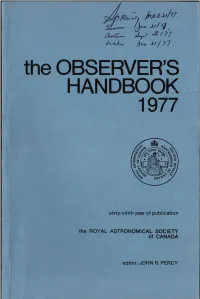 Observer's Handbook 1977