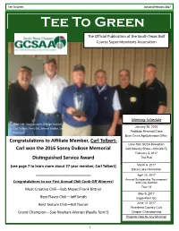 Tee to Green January/February 2017 Issue