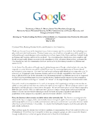 Google Testimony Homeland Security Crisis Response Hearing 5-5-2011