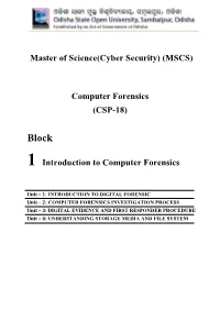 (MSCS) Computer Forensics