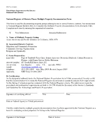 National Register of Historic Places Multiple Property Documentation Form