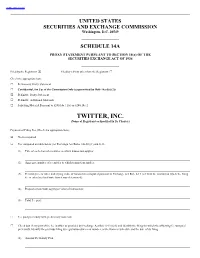 TWITTER, INC. (Name of Registrant As Specified in Its Charter)