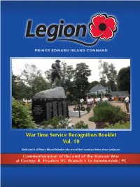 War Time Service Recognition Booklet Vol. 10